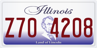 IL license plate Z704208
