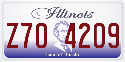 IL license plate Z704209