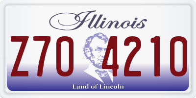 IL license plate Z704210