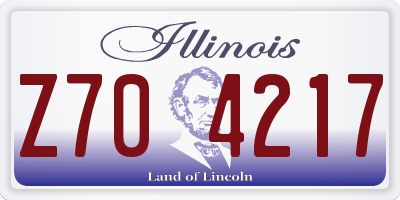 IL license plate Z704217