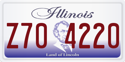 IL license plate Z704220