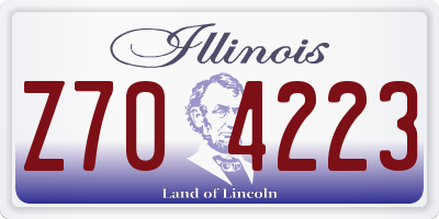 IL license plate Z704223