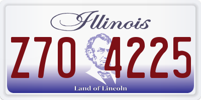 IL license plate Z704225