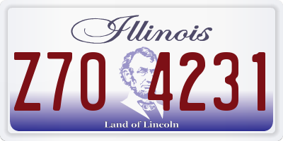 IL license plate Z704231