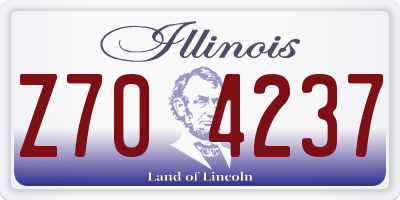 IL license plate Z704237