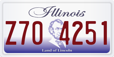 IL license plate Z704251