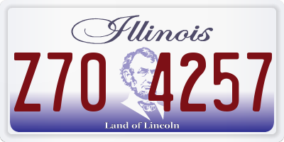 IL license plate Z704257