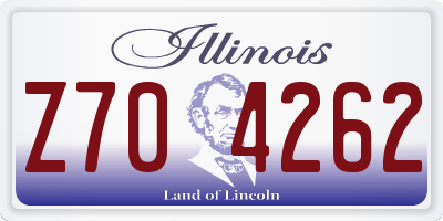 IL license plate Z704262