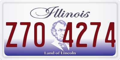 IL license plate Z704274