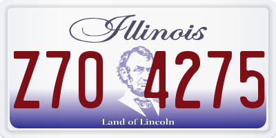 IL license plate Z704275