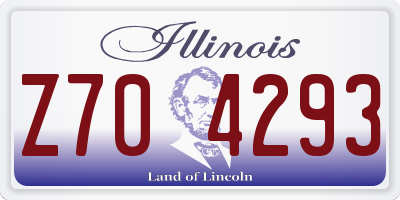 IL license plate Z704293