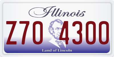 IL license plate Z704300