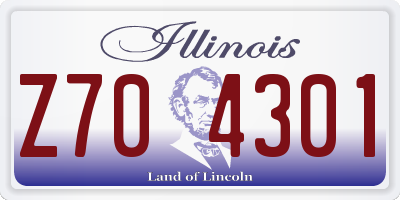IL license plate Z704301