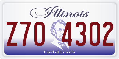 IL license plate Z704302