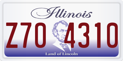 IL license plate Z704310