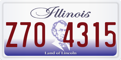 IL license plate Z704315