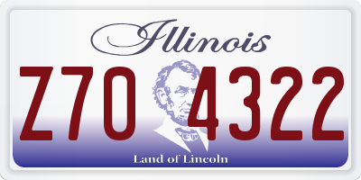 IL license plate Z704322