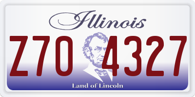 IL license plate Z704327