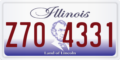 IL license plate Z704331