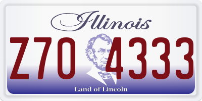 IL license plate Z704333
