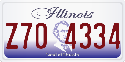 IL license plate Z704334