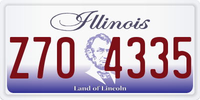 IL license plate Z704335