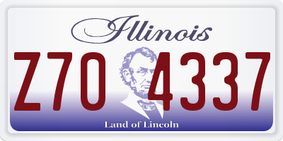 IL license plate Z704337