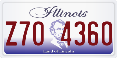 IL license plate Z704360