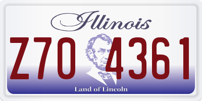 IL license plate Z704361