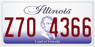 IL license plate Z704366