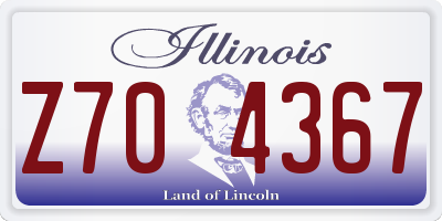 IL license plate Z704367