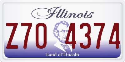 IL license plate Z704374