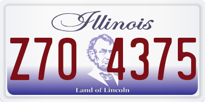 IL license plate Z704375