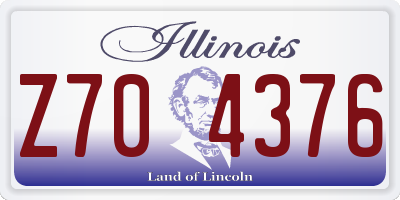 IL license plate Z704376