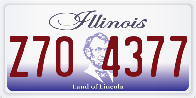 IL license plate Z704377