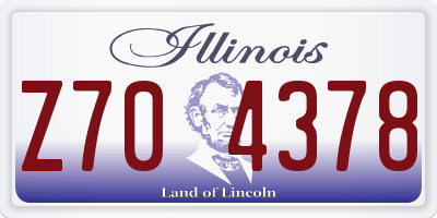 IL license plate Z704378