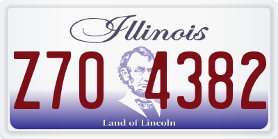 IL license plate Z704382