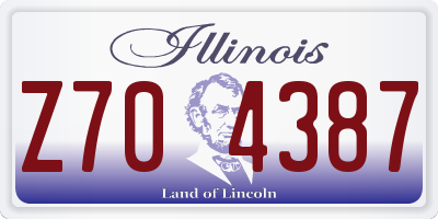 IL license plate Z704387