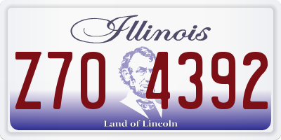 IL license plate Z704392