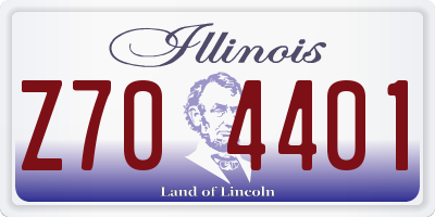 IL license plate Z704401
