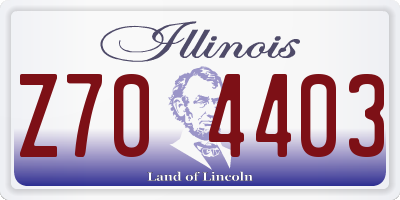 IL license plate Z704403