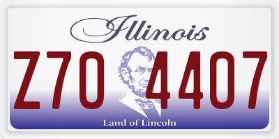 IL license plate Z704407
