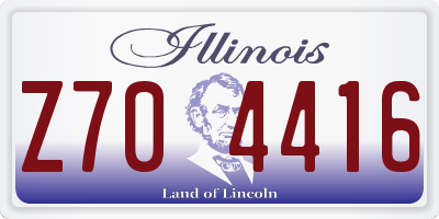 IL license plate Z704416