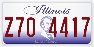 IL license plate Z704417