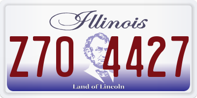 IL license plate Z704427