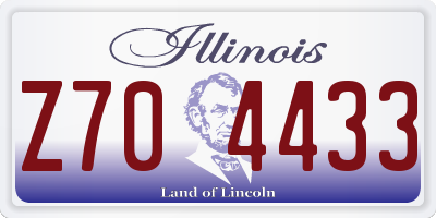 IL license plate Z704433
