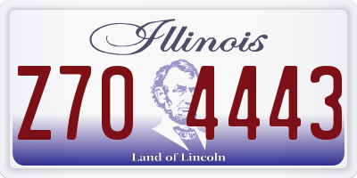 IL license plate Z704443