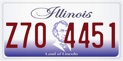 IL license plate Z704451