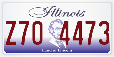 IL license plate Z704473