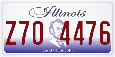 IL license plate Z704476
